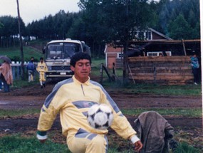 Práctica de fútbol de Héctor Alcayaga