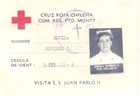Credencial de voluntaria de la Cruz Roja
