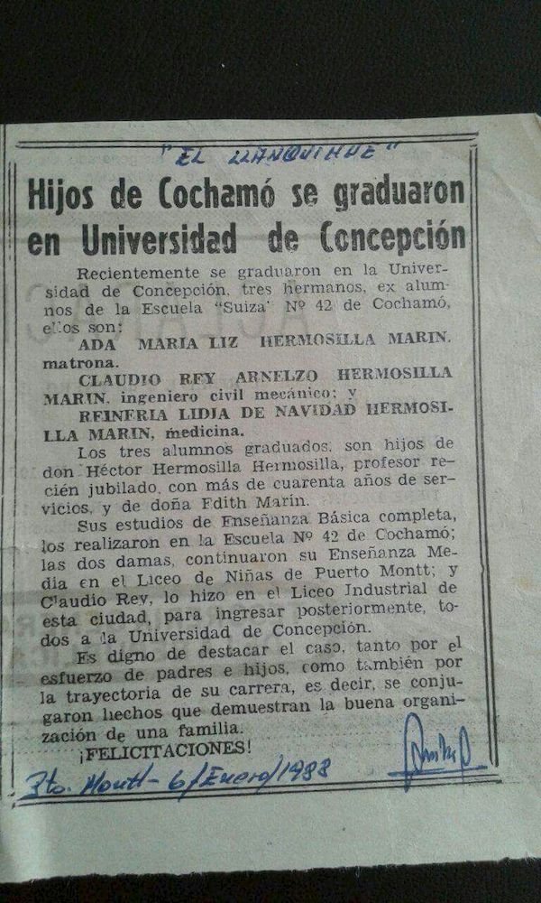 Familia de Cochamó destacada en la prensa