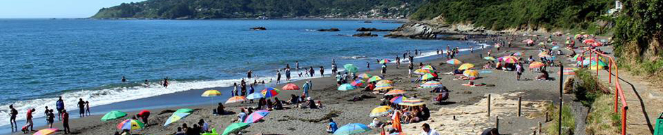 Veraneantes en Playa Grande