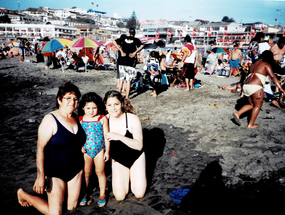 Con mi hija en la playa