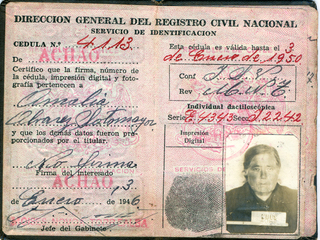 Cédula de identidad de mi abuela Amalia Cédula de identidad de mi abuela Amalia