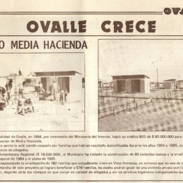 Poblamiento de Media Hacienda, Ovalle