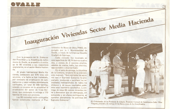 Inauguración de viviendas en Ovalle Inauguración de viviendas en Ovalle
