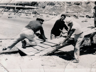 Construcción de la primera pasarela Playa Socos