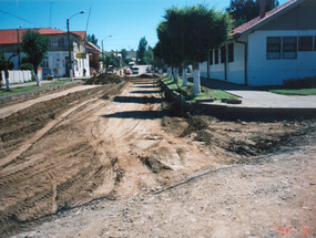 Centro de Puerto Octay sin pavimentación