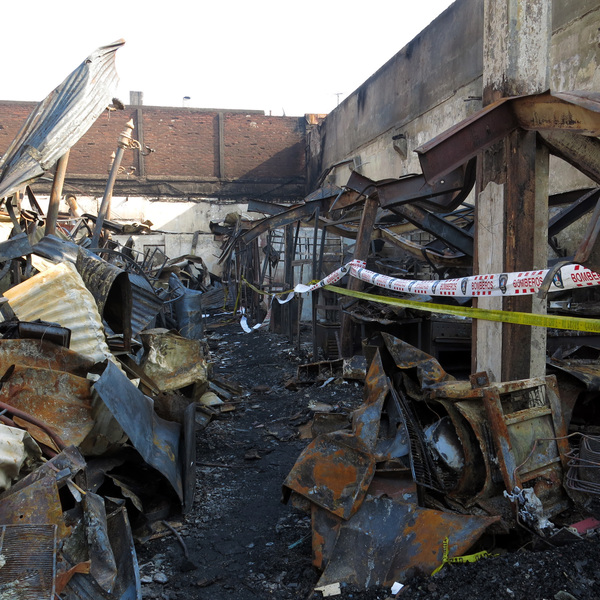 Ruinas del incendio del Mercado Modelo