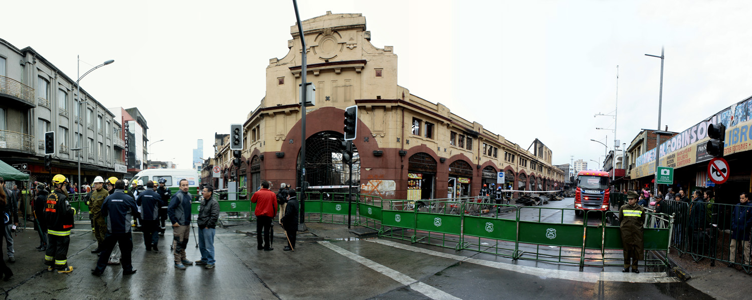 Frontis del Mercado Modelo tras el incendio