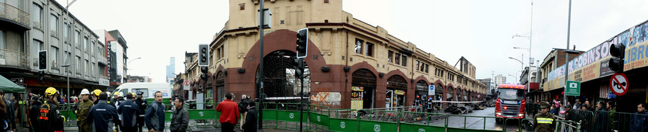 Frontis del Mercado Modelo tras el incendio