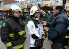 Bomberos en el incendio del Mercado Modelo