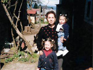 En el patio de la casa