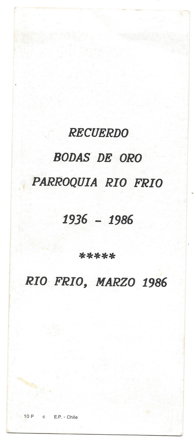 Recuerdo Bodas de Oro en Río Frío