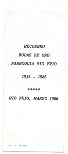 Recuerdo Bodas de Oro en Río Frío