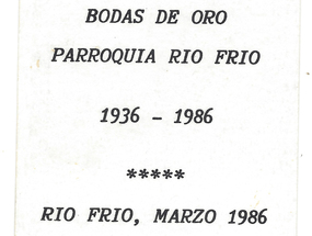 Recuerdo Bodas de Oro en Río Frío