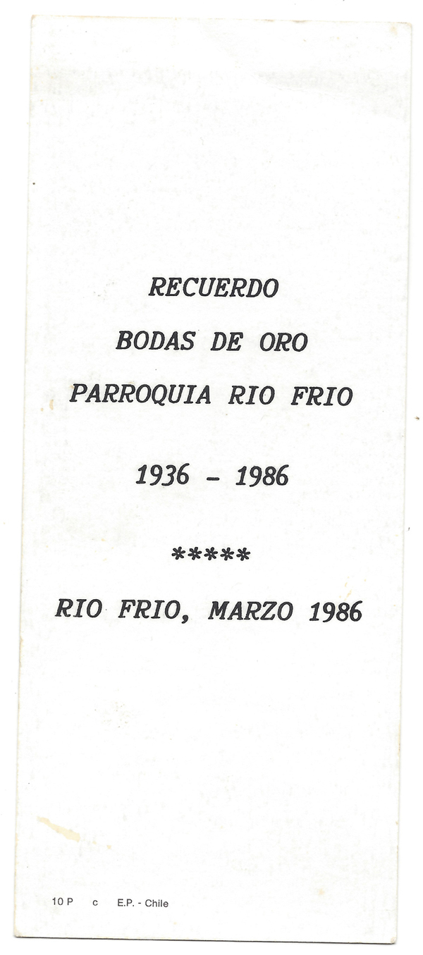 Recuerdo Bodas de Oro en Río Frío