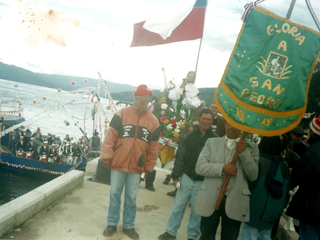 De regreso de la procesión en el mar a la Caleta De regreso de la procesión en el mar a la Caleta