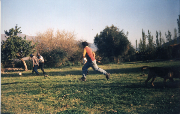 La familia jugando una pichanga La familia jugando una pichanga
