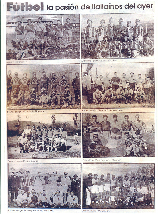 Primeros equipos de futbol de Llayllay