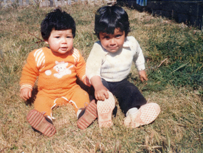 Enzo Godoy junto a su primo Cristian