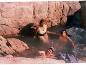 Bañándose en la posa