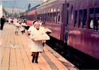 Venteras en la estación de trenes de Llay Llay