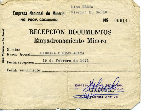 Empadronamiento minero