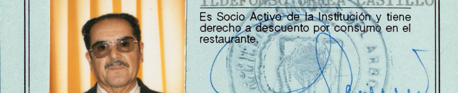 Carnet de socio Idelfonso Urrea