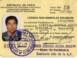 Licencia para manipular explosivos Licencia para manipular explosivos