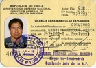 Licencia para manipular explosivos