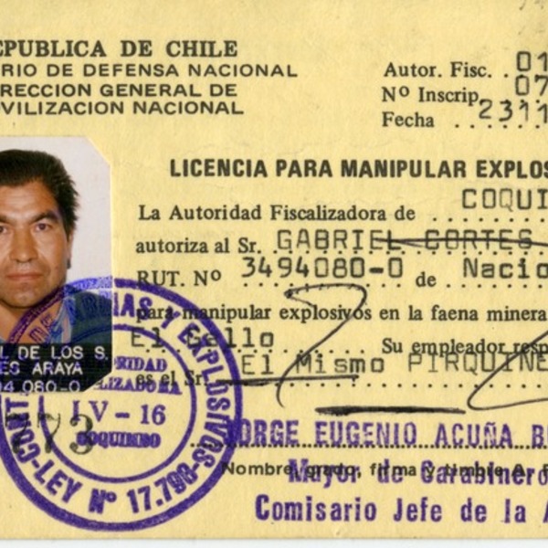 Licencia para manipular explosivos