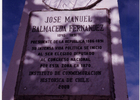 Placa recordatoria de José Manuel Balmaceda Placa recordatoria de José Manuel Balmaceda