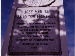 Placa recordatoria de José Manuel Balmaceda Placa recordatoria de José Manuel Balmaceda