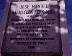 Placa recordatoria de José Manuel Balmaceda