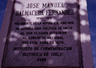 Placa recordatoria de José Manuel Balmaceda