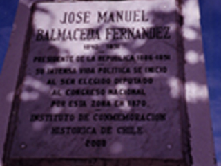 Placa recordatoria de José Manuel Balmaceda Placa recordatoria de José Manuel Balmaceda