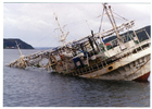 Embarcación hundida en Puerto Montt Embarcación hundida en Puerto Montt
