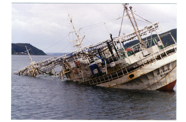 Embarcación hundida en Puerto Montt