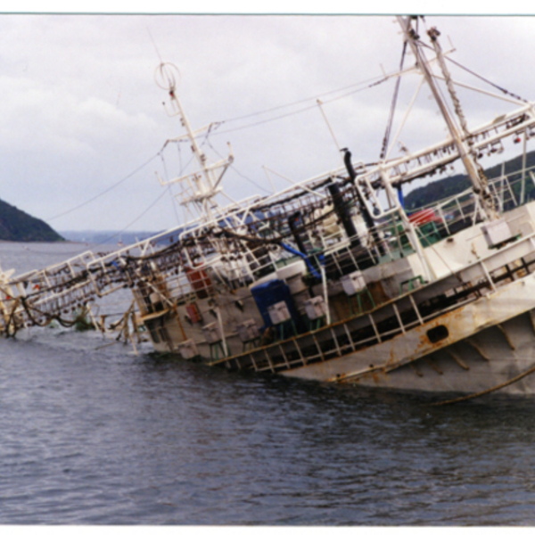 Embarcación hundida en Puerto Montt