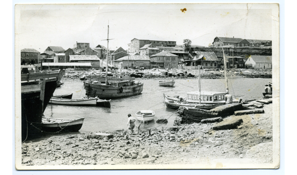 Destrucción de la dársena por el terremoto de 1960