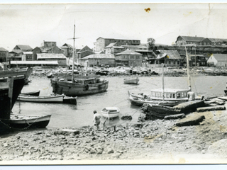 Destrucción de la dársena por el terremoto de 1960