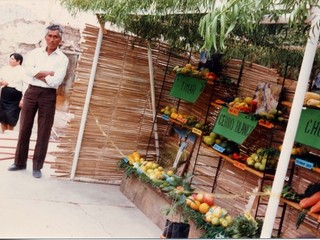 Exposición de fruta en la vendimia