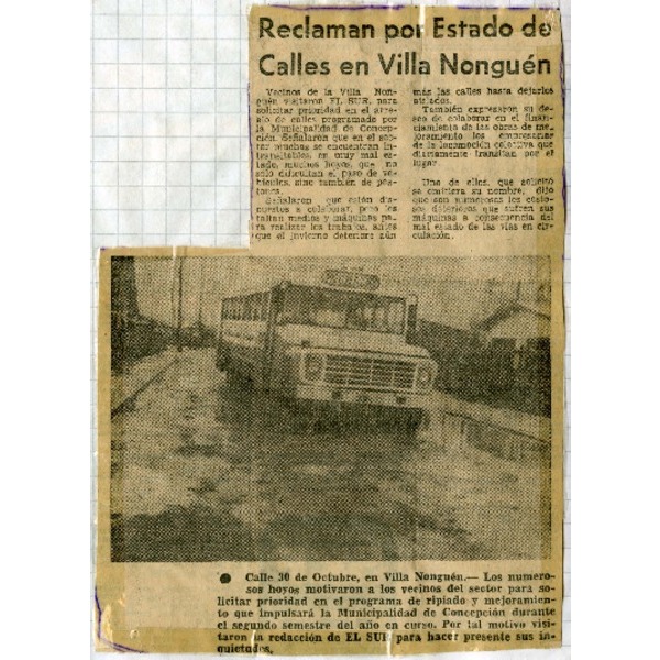 Problemas de infraestructura en Villa Nonguén Problemas de infraestructura en Villa Nonguén