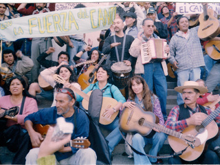 Manifestación de cantores urbanos