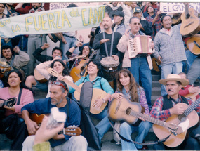 Manifestación de cantores urbanos