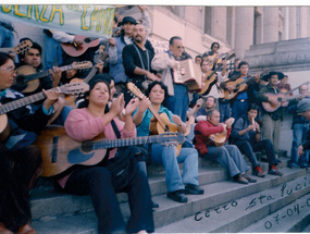 Manifestación de cantores urbanos