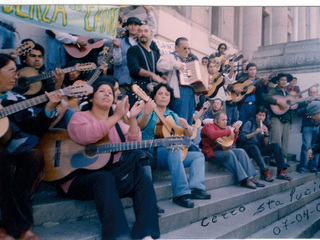 Manifestación de cantores urbanos