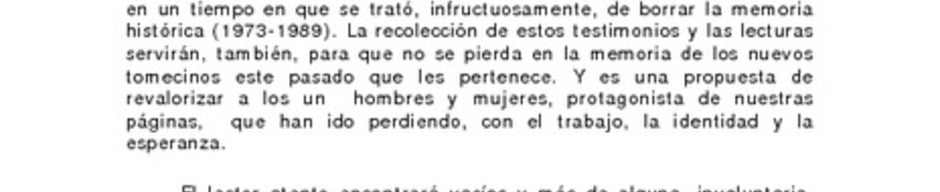 Apuntes para una historia, Tomé 1835-1950