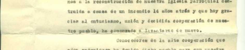 Solicitud de ayuda para reconstruir la iglesia de Camiña