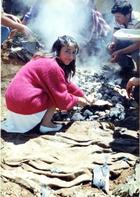 Preparación de curanto en hoyo