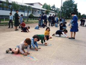 Juegos en la plaza de Máfil